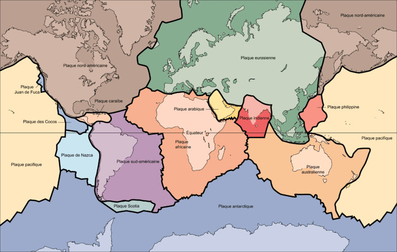 Carte tectonique des plaques